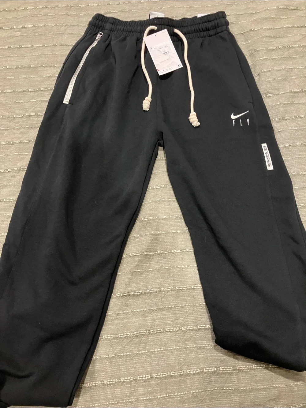 NWT Nike Women’s Black Jogger Sweatpants with White Drawstring